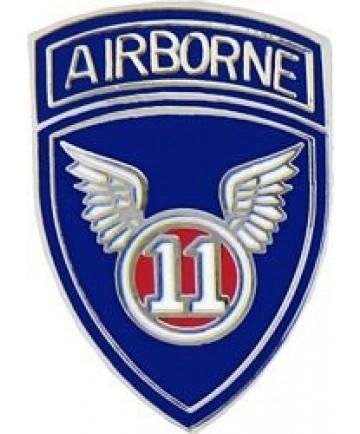 11th Airborne Division metal hat pin