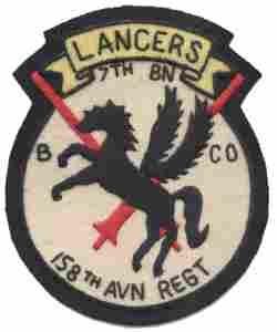 158th Aviation 7th Company B Patch, Hand Maid - Saunders Military Insignia