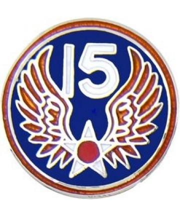 15th Air Force metal hat pin