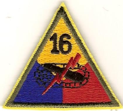 16th Armored Division Patch - Cap