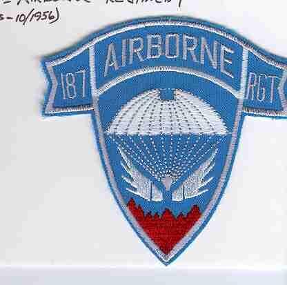 187th Airborne Regiment Custom made Cloth Patch - Saunders Military Insignia