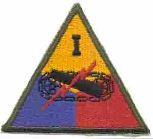 1st Armored Corp (I) Patch, WWII Olive Drab Border