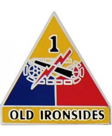 1st Armored Division metal hat pin