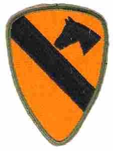 1st Cavalry Division Patch, Authentic WWII Cut Edge