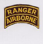 Airborne Ranger Tab with Cut Edge finish on Khaki Twill WWII Style Patch - Saunders Military Insignia