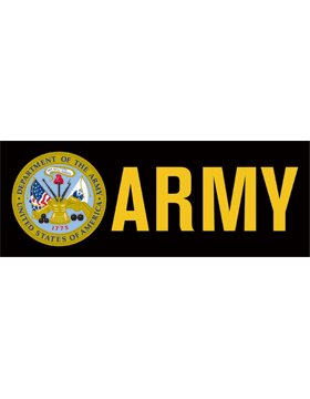 Army Logo gold on black bumper sticker - Saunders Military Insignia