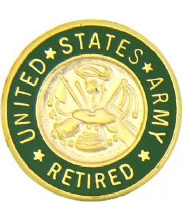 Army Retired metal hat pin