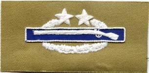 Combat Infantry 3rd Award Badge, cloth, tan - Saunders Military Insignia