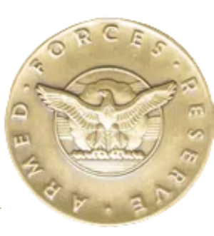 Three military medals with ribbons on a white background