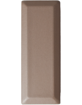 Rectangular brown plate with two post pins for backing and 2 metal clutches