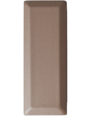 Rectangular brown plate with two post pins for backing and 2 metal clutches