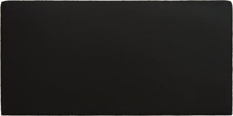 Solid Black leather flight tag with Velcro backing