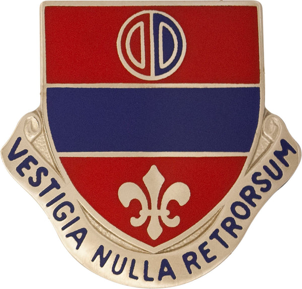 US Army 116th Field Artillery Unit Crest - VESTIGIA NULLA RETRORSUM