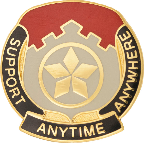 US Army 501st Finance Battalion Unit Crest - Support Anytime Anywhere