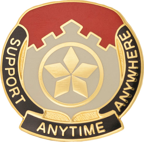 US Army 501st Finance Battalion Unit Crest - Support Anytime Anywhere