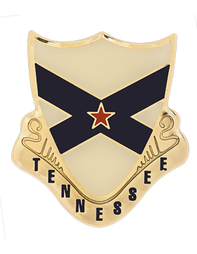 Tennessee Army National Guard Unit Crest with Two Post Pins and Metal Clutches