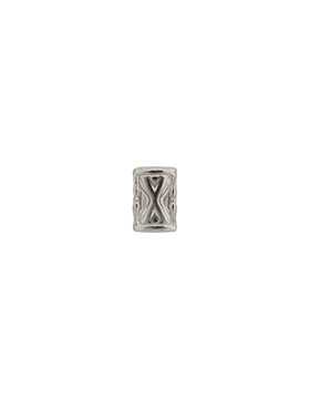 Silver hourglass-shaped ribbon device 