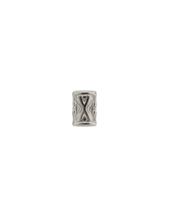 Silver hourglass-shaped ribbon device 