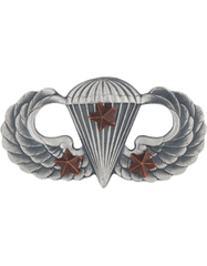 Basic Combat Parachutist wing with 3 Jumps wing in silver OX