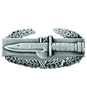 Miniature US Army Combat Action Badge in Silver Oxidize