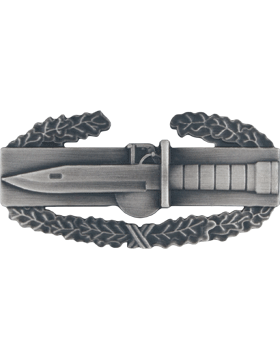 Army Combat Action Badge in Silver Oxide metal