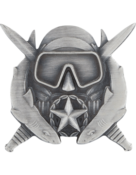 Special Operations Diving Supervisor badge in silver oxide