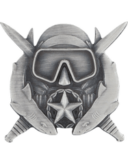 Special Operations Diving Supervisor badge in silver oxide