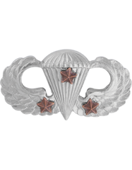 Army Basic Combat Parachute Badge with 3 stars