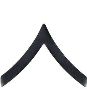 Army E-2 Private rank insignia in black metal