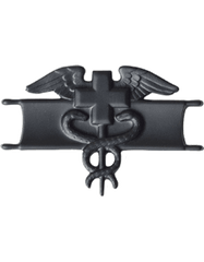 Army Expert Field Medical branch of service badge in black metal