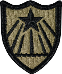 embroider patch with a black star on a green background