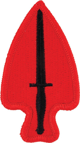Black knife on a red background arrow head embroider patch