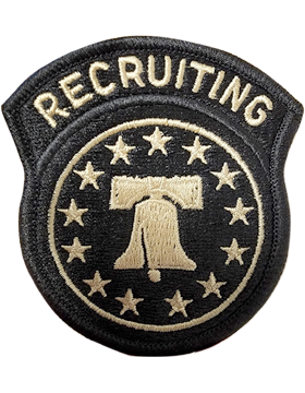 Recruiting Division Patch with 'Recruiting' text and liberty bell design in OCP color on a black background