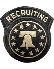 Recruiting Division Patch with 'Recruiting' text and liberty bell design in OCP color on a black background