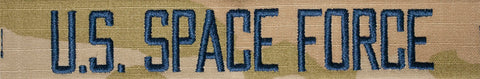 US SPACE FORCE letters embroidered on an OCP uniform tape with velcro 