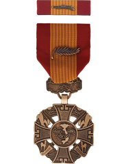 Vietnam Gallantry Cross medal with palm in the middle of the drape and ribbon slide