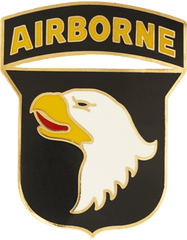 101st Airborne Division Combat Service Identification Badge Metal Badge - Saunders Military Insignia