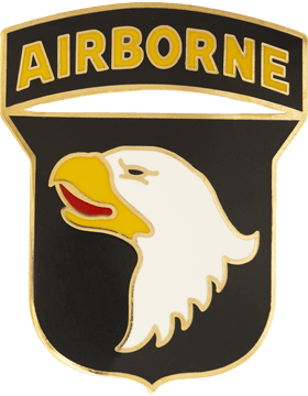 101st Airborne Division Combat Service Identification Badge Metal Badge - Saunders Military Insignia