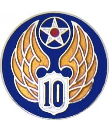 10th Air Force metal hat pin