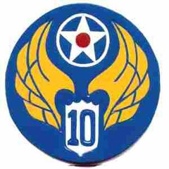 10th Air Force Patch, leather, handpainted - Saunders Military Insignia