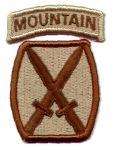 10th Mountain Division, Patch plus tab, Desert subdued