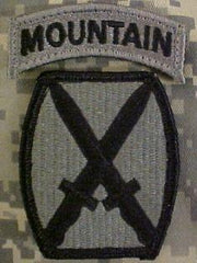 10th Mountain Division with Mountain Tab Army ACU Patch with Velcro - Saunders Military Insignia