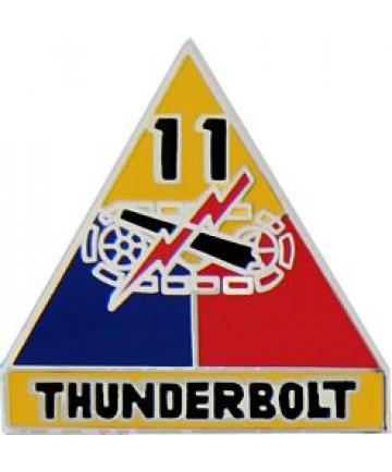 11th Armored Division metal hat pin