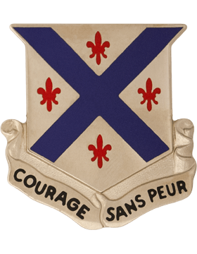 126th Armor Infantry Regiment Army National Guard Unit Crest with Courage Sans Peur Motto