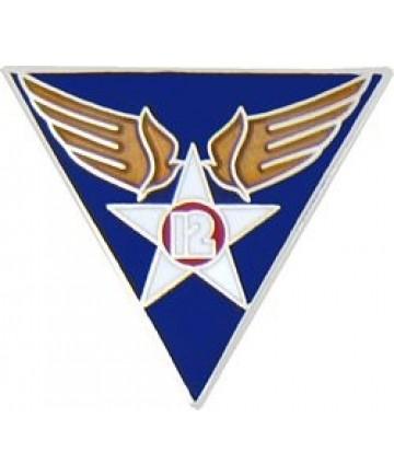 12th Air Force metal hat pin