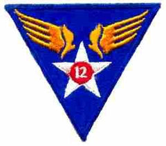 12th Air Force WW II custom made bullion patch Patch, Authentic WWII Repro Cut Edge - Saunders Military Insignia