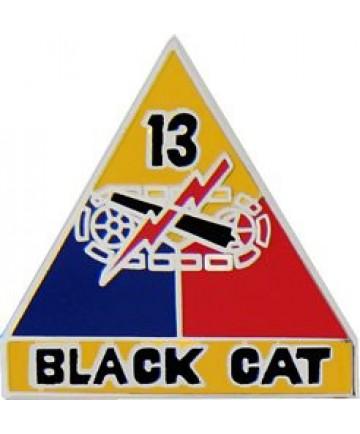 13th Armored Division metal hat pin