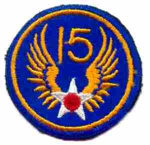15th Air Force, Patch, Authentic WII Repro Cut Edge