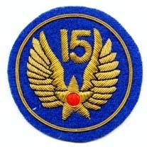 15th Air Force Patch In Bullion Threads - Saunders Military Insignia