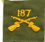 187th Infantry Badge, cloth, Olive Drab - Saunders Military Insignia